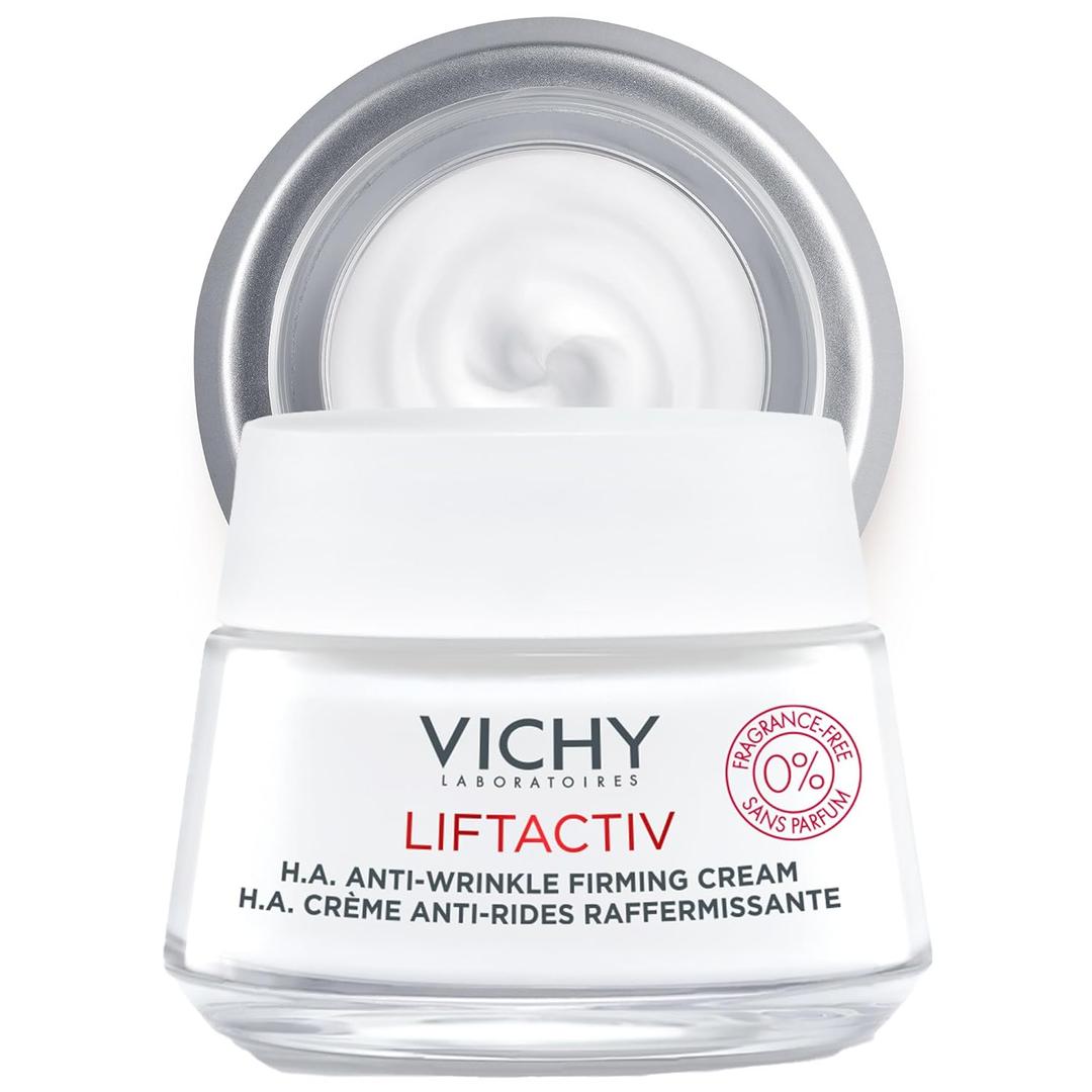Vichy LiftActiv H.A. Anti-Wrinkle Firming Cream, Anti Aging Face Cream With Vitamin C & Hyaluronic Acid, Smoothing & Firming For Wrinkles, Visibly Plumps Skin & Improves Radiance
