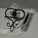 MyGift Free Standing Toilet Paper Holder Black Metal Scrollwork Design Bathroom Tissue Paper Stand - Single Roll Storage Rack