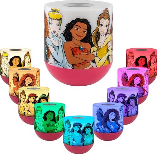 Disney Princess LED Tabletop Color-Changing Night Light Lamp, Touch Sensor, Moana, Belle, Jasmine, Mulan, for Kids, Baby, Bedroom, Bathroom, Playroom, Nursery, Decor, 60732
