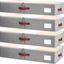 Criusia Under Bed Storage Bins with Clear PVC Lids  4 Pack Large Underbed Organizers with Heavy-Duty Handles, Reinforced with 800G PP Panels & 80G Non-Woven Fabric  Waterproof & Foldable, Gery