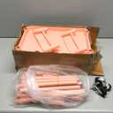 4-Tier Plastic Rolling Utility Cart with Handle, Multi-Functional Storage Trolley for Office, Living Room, Kitchen, Movable Storage Organizer with Wheels, Pink