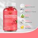 Magnesium Glycinate Gummies 500mg - Sugar Free Chelated Magnesium Potassium Supplement with Vitamin D, B6, CoQ10 for Relaxation, Calm Mood & Sleep Support - 60 Raspberry Magnesium Gummies