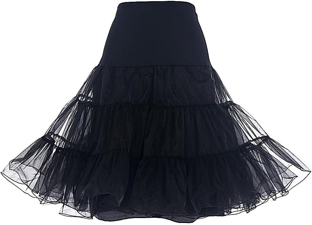 DRESSTELLS 50s Petticoat Skirts Women Vintage Tulle Underskirt Retro Tutu Crinoline, Size M