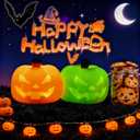 2pcs Pumpkin Night Light, 5-Color Dimmable LED Lamp with Touch Control and Auto-Switch Modes Nursery Nightlights Decor for Kids, Rechargeable Halloween Lantern Cute Silicone Light for Woman and Kids