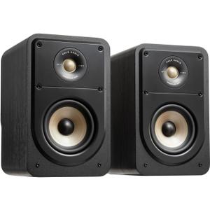 Polk Signature Elite ES15 Surround Sound Speakers - Hi-Res Audio Certified, Dolby Atmos & DTS:X Compatible, 1" Tweeter & 4" Woofer, Power Port Technology for Bass (Pair, Stunning Black)