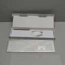 Wireless Keyboard and Mouse Combo - Full Size Slim Thin Wireless Keyboard Mouse with Numeric Keypad 2.4G Stable Connection Adjustable DPI (White & Silver)