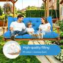 Durable Swing Cushions 60 Inch 3 Seater Waterproof Outdoor Replacement Porch Swing Cushions with Backrest Extra Thick 5" for Outdoor Patio Garden Backyard Furniture(Peacock Blue)