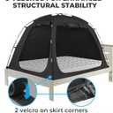 Alvantor Bed Tent, 93% Blackout Privacy Sleep Tent for Indoor Use, Easy to Set Up Dream Play Tents with 2 Doors, Portable Breathable Shelter for Kids and Adults, Black