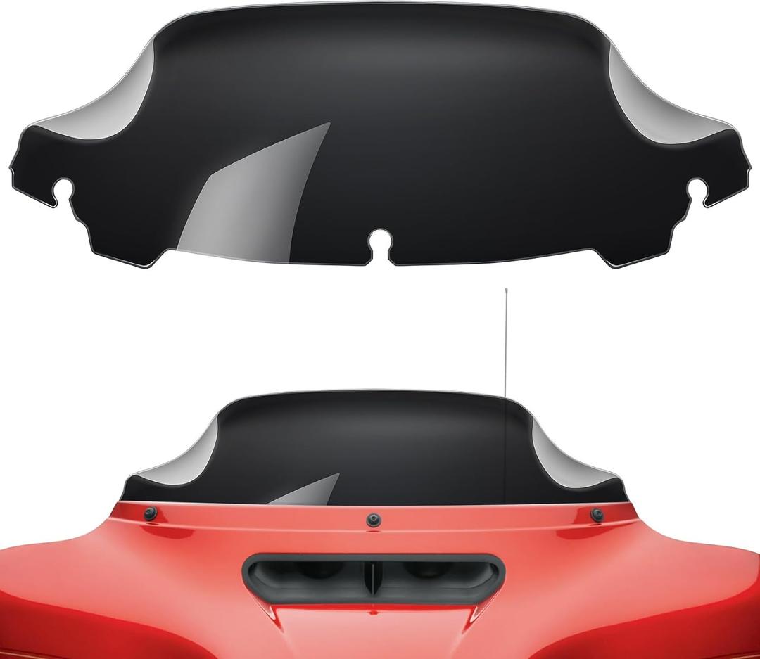 Amazicha Black 7" Wave Windshield Windscreen Compatible for 2014-2023 Harley Davidson Touring Street Glide/Electra Glide/Ultra Limited/Tri Glide FLHT FLHX FLHXS FLHTK