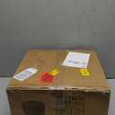 Mxfurhawa Faux Fur Storage Ottoman Round Furry Vanity Stool Marble Grain Tray Coffee Table Compact Footrest Stool with 4 Metal Legs Soft Makeup Seat Foot Stools for Living Room Bedroom Entryway Pink