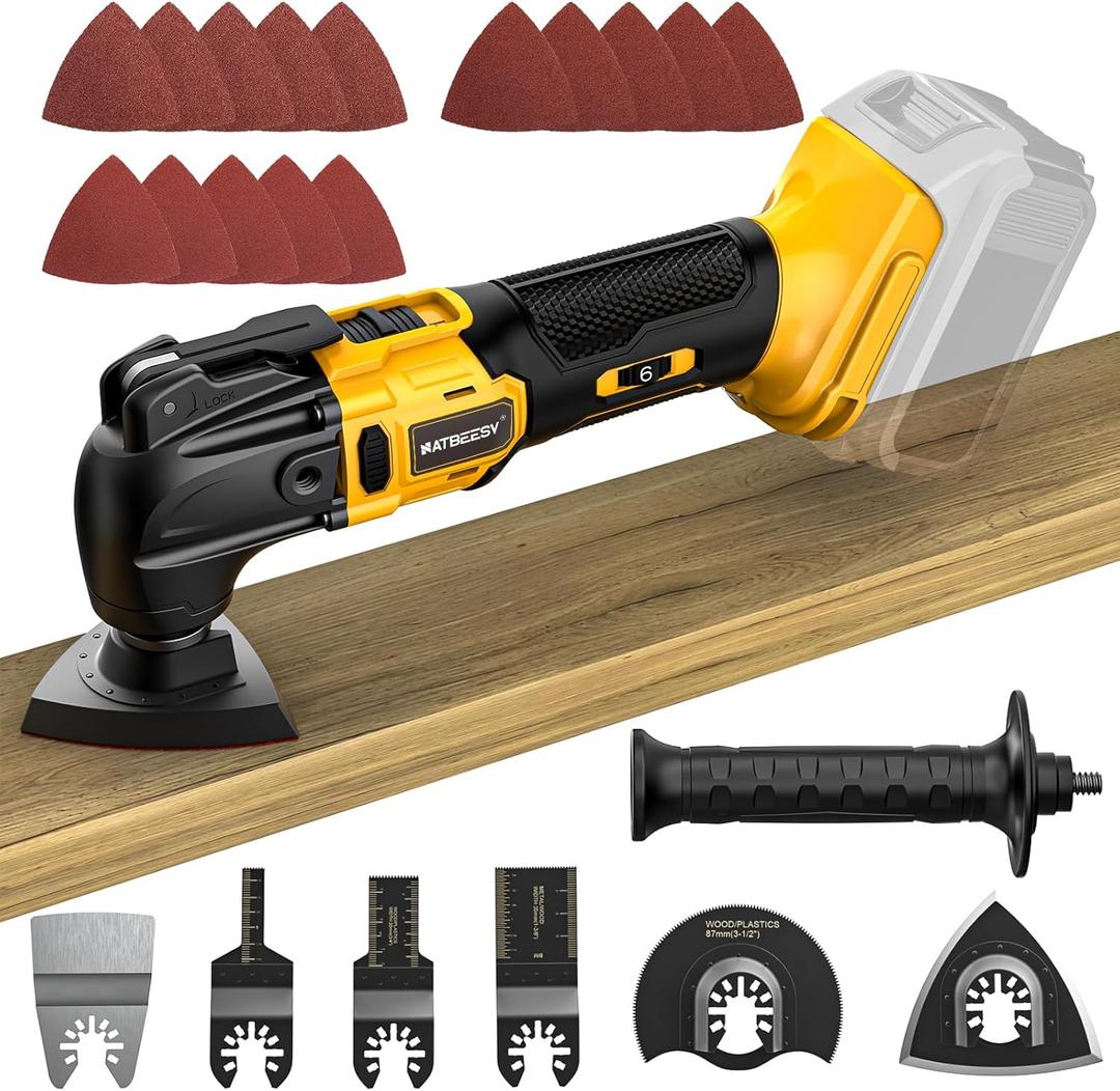 Cordless Oscillating Multi Tool 20V Brushless,Compatible with Dewalt Battery(No Battery),6 Variable Speed 21000 OPM,Quick Blade Change, Oscillating Power Tools for Wood, Metal, Drywall Cutting