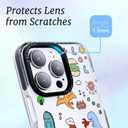 for iPhone 15 Pro Max Case, Cute Dinosaur Collage Pattern with Pastel Dinos, Military-Grade Drop Protection, Cute Soft Slim TPU Protective Cover with Camera Protection for Women & Girls