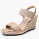 DREAM PAIRS Womens Open Toe Espadrilles Dressy Platform Sandals Slip on Elastic Ankle Strap Wedges Sandals 7