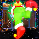 4FT Christmas Inflatable Outdoor Decorations Wreath Green Monster Grinches Leg B