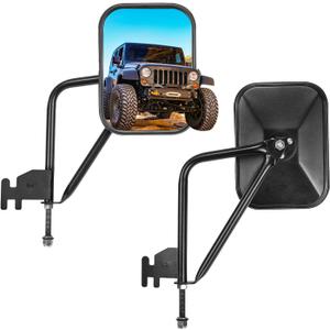 JOYTUTUS Upgraded Mirrors Doors Off for Wrangler JK JKU JL JLU & Gladiator JT 2007-2025, No Vibrate & Wobble Wide Side Mirrors, Easy-Install Doorless Quick Release Mirror for Safe Doors Off Driving