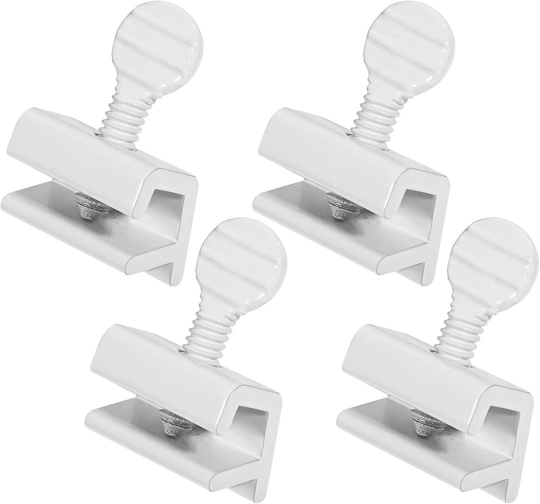 Window Locks, 4 Packs, Stainless Steel Sliding Door Security Lock Single Adjustable Horizontal Sliding Window Child Safety Locks Home Security Windows Stopper for Up and Down Windows (White Coated)