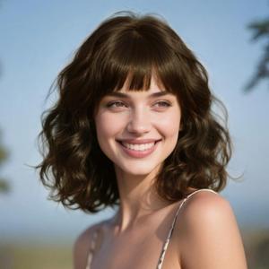 SUKRI Dark Brown Bob Wigs with Bangs for Women Short Wavy Shoulder Length Bob Wig Natural Color Heat Resistant Hair for Daily 12 Inch