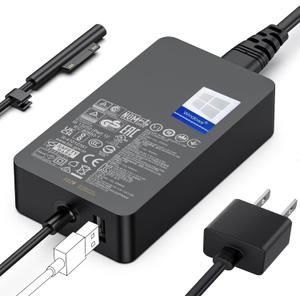 102W Surface Charger, UL Listed Microsoft Surface Charger for Surface Book 1/2/3, Surface Laptop Studio, Surface Pro 3/4/5/6/7/7+/8/9/10/11, Surface Laptop 1/2/3/4/5/6/7, Surface Go, Surface LaptopGo