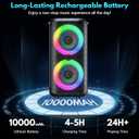 Karaoke Machine with 2 Wireless Microphones, Portable Bluetooth 5.3 Karaoke Speaker for Home Party Outdoors, PA System for Adults with Echo Adjustment/LED Lights, Support TV/USB/AUX/TF