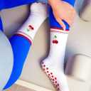 Pilates Socks for Women Yoga Barre Grippy Socks Non Slip Athletic Workout Crew Sock for Hospital (One Size, Pack 01)