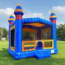 Commercial Grade Bounce House Big Inflatable for Kids and Adults with Blower&Basketball Hoop for Outdoor Indoor, Bouncer Jumper, Birthday Party, Rental Grade (Blue + Yellow, 13ftx13ftx14ft) (13.1ftx13.1ftx16ft)