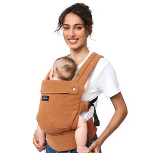 Momcozy Baby Carrier with Natural Cotton Linen, Built to Last, Ergonomic Design, 7-44lbs for Infant and Toddler, Lightweight and Comfortable, Hands-Free for Moms&Dads, Sepia 