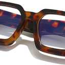 AIEYEZO Square Thick Frame Glasses for Women Men Fashion Blue Light Glasses Trendy Chic Computer Eyeglasses (Tortoise)