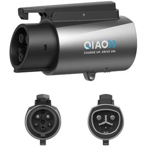 QIAO Tesla to J1772 Charging Adapter, Max 80A 250V AC - Silver Plated NACS Converter for Efficient Level 2 EV Charging, Compatible with Tesla Wall, Destination, and Mobile Connectors (Light Gray)