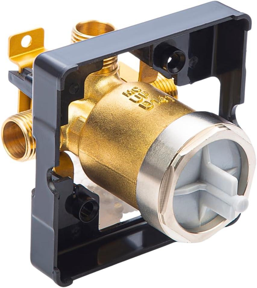 R10000-UNBXHF Universal Shower Valve Body for Shower Faucet Trim Kits  R10000 Rough-In Mixing Valve for Single or Dual Function Trim Kits - Solid Brass