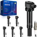 KAX 6-Pack Ignition Coils & Double Iridium Spark Plug Fit for Hyundai 2007-2009 Santa Fe 2.7L, Kia 2007-2010 Rondo 2.7L, 2006 Optima(EngineVIN:4), 2007-2010 Optima 2.7L, UF558