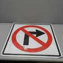 No Right Turn Sign 24"×24" Engineer Grade Reflective Aluminum | Waterproof Rust-Free Metal, Pre-Drilled, Large Square Design for Driveway, Parking Lot, Business, Traffic Safety