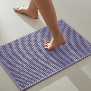 Bathroom Rugs Non Slip Washable, Super Absorbent Thin Bath Mat Small Quick Dry Low Pile Bathroom Rug, Lavender 16"x24"