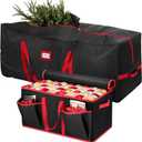 Hatisan 2Pcs Christmas Tree Storage Bag for 7.5ft Artificial Trees and Christmas Ornament Storage Box, Sturdy Waterproof Material, Zippered Bag, Stitched Reinforced Carry Handles(Black, 7.5 ft)