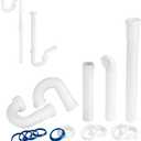 Bathroom Sink Drain Kit,for Most 1-1/4 Bathroom & Kitchen Sink Drain Repair,1-1/4 P Trap or S Trap Sink Plumbing Kit,Sink Pipe Replacement Parts