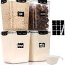 CASA LINGO Airtight Food Storage Containers with Lids, 5.3L Large Pantry Organization and Storage for Flour Sugar Dry Food Cereal, Set of 4 Plastic Food Storage Containers