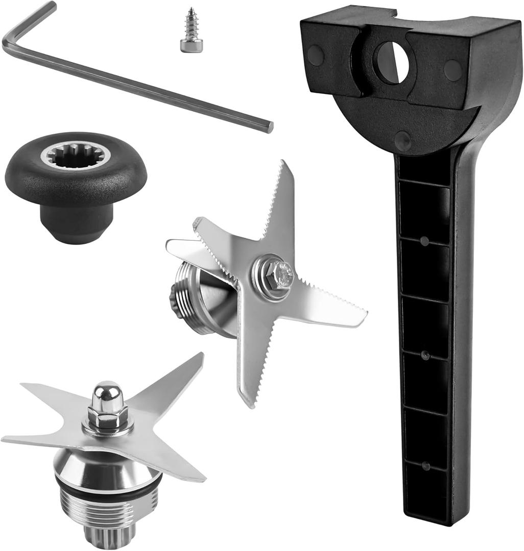 Blender blade Replacement Parts Compatible with Vitamix, Wet Blade Replacement for 5200, 5000, Pro 500, 5500, Standard 64oz, 48oz & 32oz Containers, Dry Blade Assembly with Wrench & Drive Socket Kit