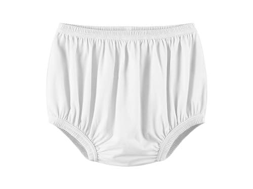 EEOST Adult Diaper Cover for Incontinence Noiseless Leak-Protection Underwear Plastic Pants Over Diapers Waterproof Rubber Pants (White, XXXX-Large)
