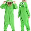 Wishliker Unisex Adult Onesie Pajamas Animal Onesies Women Men Christmas Halloween Cosplay Costume Sleepwear L Green