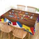 Hafangry Hispanic Heritage Month Decorations Tablecloth 21 Spanish Speaking Countries Flags Decor Kitchen Dining Room Home Decor (Retro), 84"L x 60"W