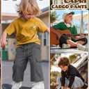 Langyiwee 3 Pack Boys Capri Pants Drawstring Elastic Waisted Teens Cargo Joggers Pull on Casual Sweatpants with Pockets(Dark Gray, Light Heather Gray, Black,13-14 Years)
