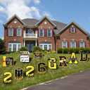 Graduation Decorations 2026 Black and Gold, 11 Pcs Graduation Yard Signs Class of 2026, 15" Large Shimmering Grad Sign for Lawn Garden Pathway, High School College Grad Party Decor Outdoor