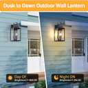 20" Extra Large Dusk to Dawn Outdoor Wall Light, Black Exterior Lighting Fixtures with 3-Light, Waterproof Wall Mount Porch Lantern, Modern Outside Wall Sconce Garage Coach Light, E12, 1 Pack