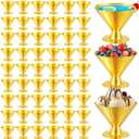 100 Pcs Gold Plastic Martini Glasses 5 oz Disposable Cocktail Glasses Mini Martini Cups for Wedding Graduation Party Mother's Day Summer Birthday Espresso Wine Champagne Ice Cream
