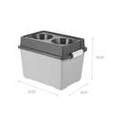 IRIS USA Dog Bowls Elevated with Storage, 15" H Raised Feeding Station, Dog Bowl Stand with Airtight Food Storage Holds 47 lbs, 2 Removable 64 oz Stainless Steel Bowls for Large Dogs, Gray/Dark Gray
