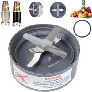 Replacement Extractor Blade, Fit for NutriBullet 600w/ 900w Pro Series Blender with Food-grade Silicone Rubber Gaskets Seal Ring for NutriBullet Blender Blade Replacement Parts (1-Pack)