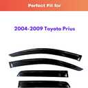 KPY Rain Guards Fit for 2004-2009 Toyota Prius, Out-Channel Window Visors Vent Wind Deflectors 4PC, Car Accessories for 04-09 Prius