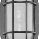 Euri Lighting EOL-WL13BK-2050e Aluminum Housing, Bulkhead Outdoor Integrated LED Wall Light, Wet Rated, 6.2 Watts, 434 Lumens, 5000K Cool White, Energy Star
