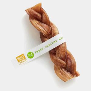 Get Joy Bully Braid Natural Dog Chew, 6 Inch, Braided Single Ingredient Bull Pizzle Long Lasting Dog Chew, Odor Free