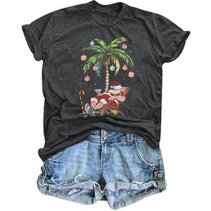 It's Fine Im Fine Everythings Fine Tshirt Women Christmas Shirts Casual Short Sleeve Gaphic Printed Tees Tops Size XL