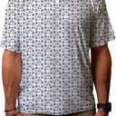 Blue 84 NBA Mens NBA Officially Licensed Short Sleeve Performance Polo All Over Print White